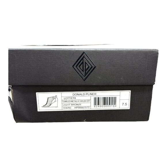 Donald Pliner Lottie Bronze Perforated Open Toe Wedge Heel - Picture 2 of 9